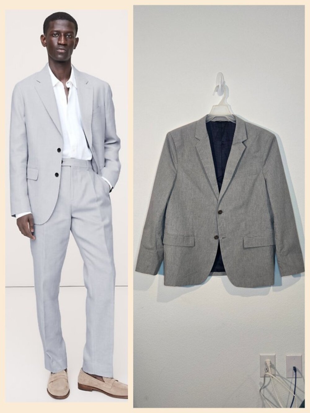BANANA REPUBLIC TAILORED SLIM FIT 46R GRAY